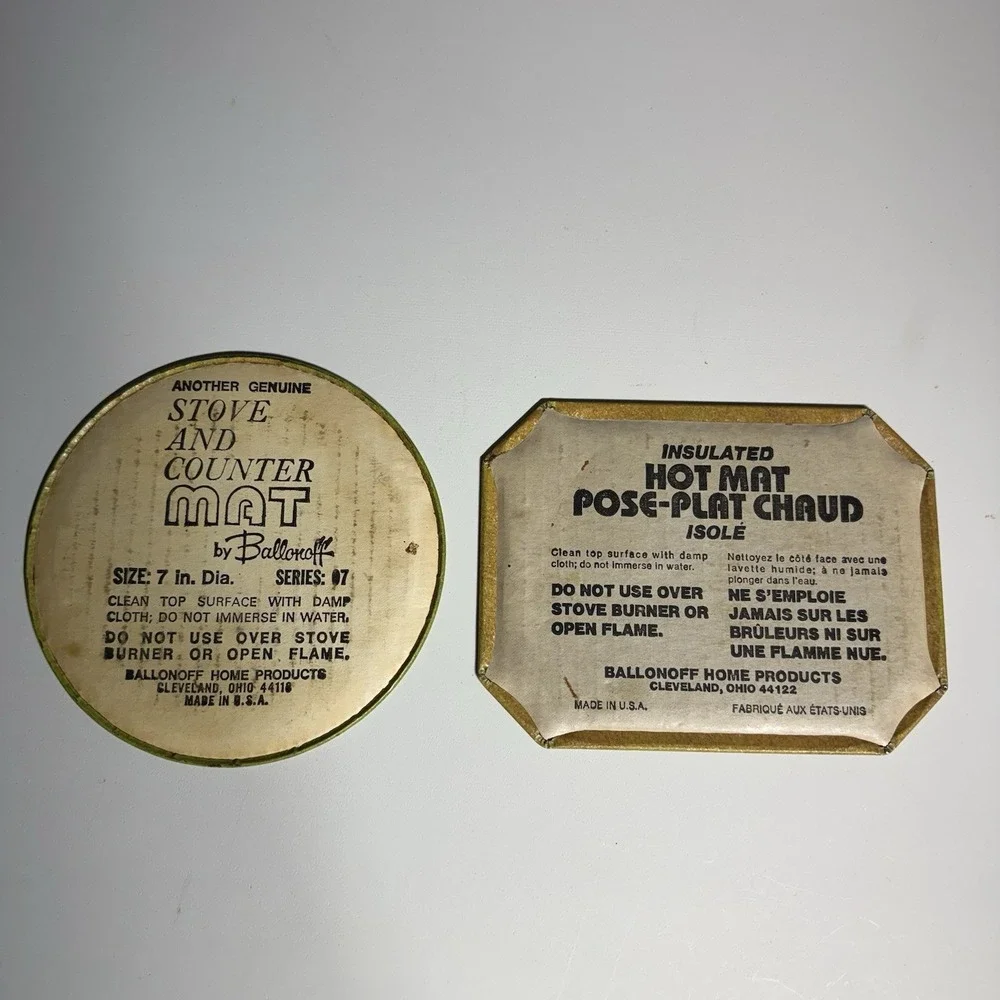 2 Ballonoff Insulated Hot Mat‎ Mom's Pie Co Apple/Col. Goodfellows Soda Vintage